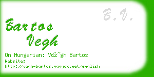 bartos vegh business card